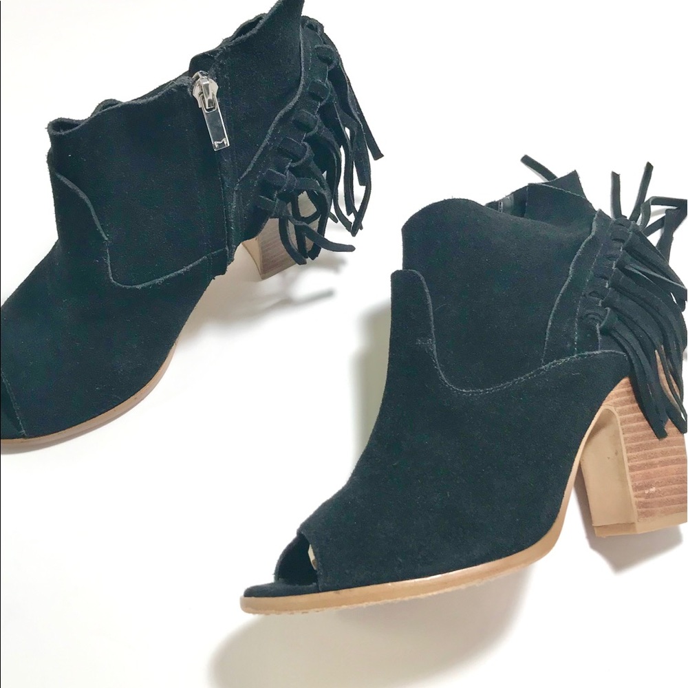 Marc Fisher LTD ‘Onita' Fringe Peep Toe Bootie 9.5